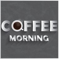 coffee morning on concrete wall