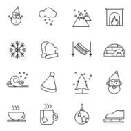 winter icons set vector illustration