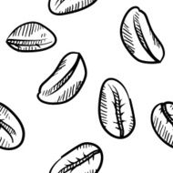 Seamless coffee bean vector background