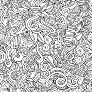 Seamless tea doodles abstract pattern N5