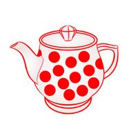 Teapot with red dots vector
