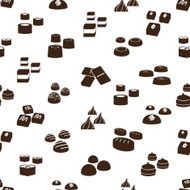 sweet chocolate truffles icons seamless pattern eps10