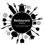 Menu black color restaurant