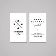 Coffee shop business card design concept (logo with cross)