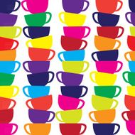 Abstract seamless vector background with cups