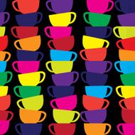 Abstract seamless vector background with cups N2