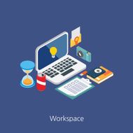 Workspace concept design 3d isometric vector illustration N2