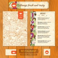 Corporate identity Menu and Business cards for cafe or restaurant