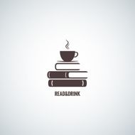 coffee and books design background