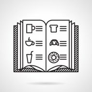 Cafe menu black line vector icon