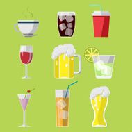 Beverage Drink Icons Symbols Set Vector