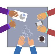 People at the meeting table coworking