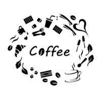 Vector of Coffee and coffee cafe object for background