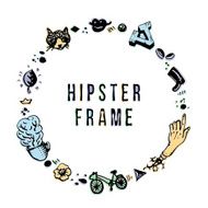 Hipster ink frame with offset printed colors
