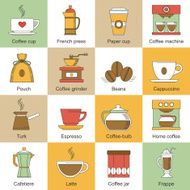 Coffee icons flat N3