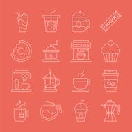 Coffee line icon set N12