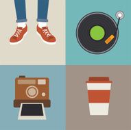 hipster element flat design