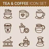 Set of coffee icons Vector illustration N2