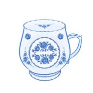 Mug of faience part porcelain