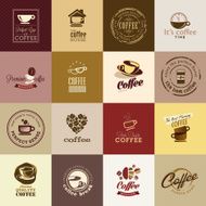 Set of flat design coffee icons