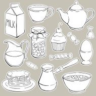 vector breakfast set N3