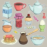 vector breakfast set N4