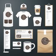 Vector restaurant cafe set flyermenu package t-shirt cap uniform design N4