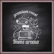 Coffee Design elements on the chalkboard N5