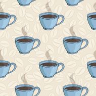 seamless pattern with cups and coffee beans N4