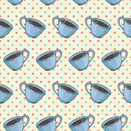 seamless vector pattern with cups N4