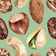 Seamless pattern with nuts N2