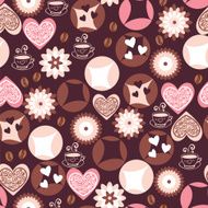 Love cookies and coffee cups pattern