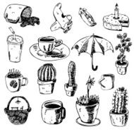 big vector set - cups and other design elements