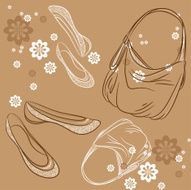 Shoes bag and flowers Ð¢ÑÑÐ»Ð¸ ÑÑÐ¼ÐºÐ° Ð¸ ÑÐ²ÐµÑÑ