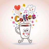 Cartoon coffee cup illustration