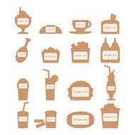 Set of fast food icons with place for text