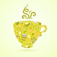 Mug with tea pattern isolated background N2