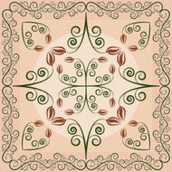carpet with flowers and leaves on latte background