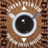 banner with a coffee cup and spoon