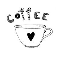 Hand drawn coffee sketch illustration