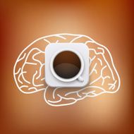 cup of coffee and heart vector background