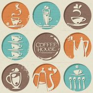 Coffee pattern with food elements