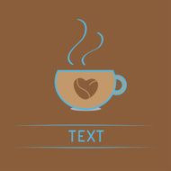 Teacup with coffee seeds heart Love card