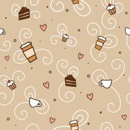 Sweet cupcake and coffee pattern