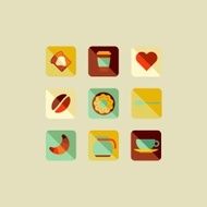 Vintage coffe icon set