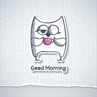 owl and cup of coffee vector eps 10 N5