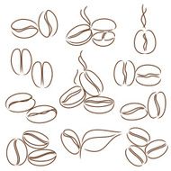 coffee beans line art