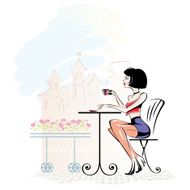 Girl with coffee N8