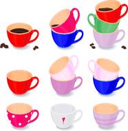 set of the coloured cups
