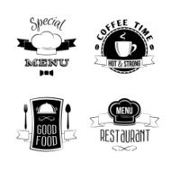 Restaurant menu emblems set